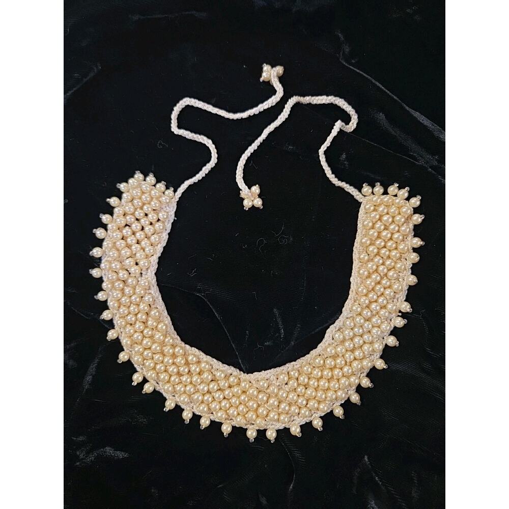 1940s Pearl Collar Necklace Adjustable RARE